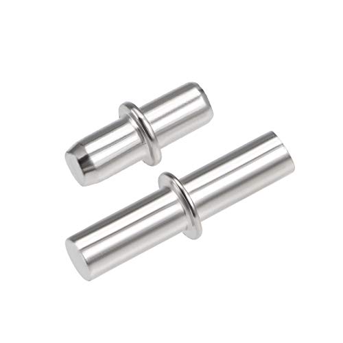 ZQQZEZ 20/30/40 Stück Regalhalterungsstifte 5 x 16/25 mm Edelstahl zylindrische Form Regalstützstifte for Schrank Bücherregal(5x16mm 20 Pcs)