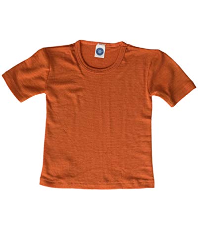 Cosilana, Kinder Unterhemd/T-Shirt, 70% Wolle und 30% Seide (152, Safran Orange)