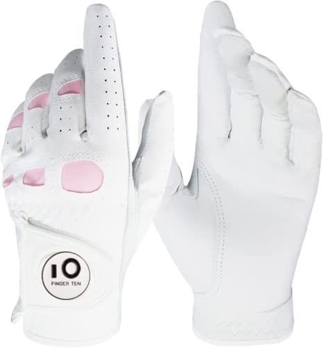 Golfhandschuhe Damen Links Rechts Golfhandschuh Mit Ball Marker Golf Handschuh Wert 1 Stück Cabretta Leder Griff Linke Rechte Hand Weicher Komfort Passform Größe S M L XL (1 Stück Links, S)