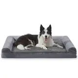 FURTIME Orthopädisches Hundebett Grosse Hunde Ergonomisches Hundekissen - 89x64 cm Hundesofa Waschbares Hundekissen (Grau, L - L 89 x B 64 x H 17 cm)