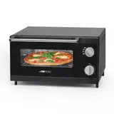 Clatronic® Pizzaofen | 12 Liter Backraum | Minibackofen | zum Grillen & Aufbacken | Backofen mit Ober- & Unterhitze | Mini Backofen mit 60 Min.-Timer | Backofen klein inkl. Backblech | MPO 3520