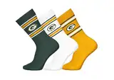 NFL GREEN BAY PACKERS 3pk Crew Socks - GRN/WHT/YEL - 43/46