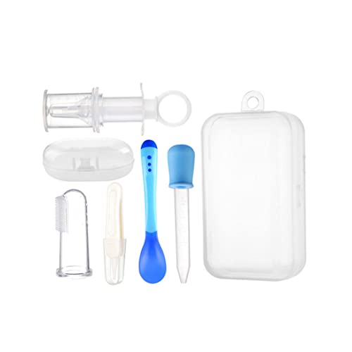 XJKLBYQ Säuglingsmedizin -Dispenser -Kit mit Bonus Reisefall Baby Kind Kleinkind Medizinische Kit Medizin Spender Medizin Droper Säugling Baby Essentials Kit Medizin Set 5pcst Blau