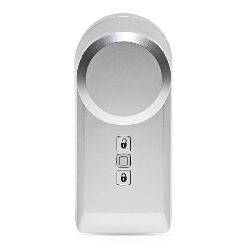 Homematic IP Smart Home Türschlossantrieb, silber, elektronisches Türschloss, Smart Lock nachrüstbar ohne Umbau, Türöffner steuerbar per App, Alexa & Google Assistant, 160556A0