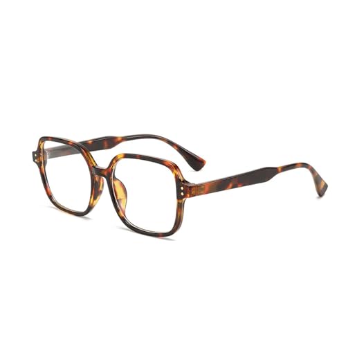 Lairesen Vintage Oversized Blue Light Blocking Glasses - quadratischer Rahmen, phototrope Gläser, große klare Gläser (Schildpatt, x)