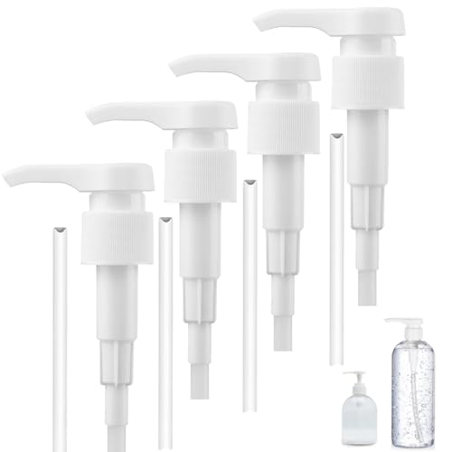 TJYAEKLTD 4 Stück Dosierpumpe 1L Sirup für Best Body Nutrition, Sirupspender Wiederverwendbar, Pumpaufsatz Shampoo Pumpspender Pumpkopf für 28/410 Gewindebehälter Flasche