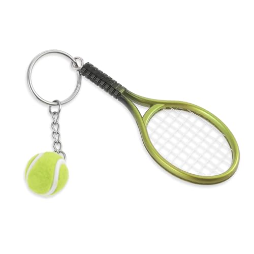 Xthrotsenk Tennis Schlüsselanhänger, Mini Tennisschläger Schlüsselanhänger, Mini Tennis Schläger Anhänger Keychain, Metall Tennis Schläger Schlüsselring, Sport Schlüsselanhänger für Tennisliebhaber