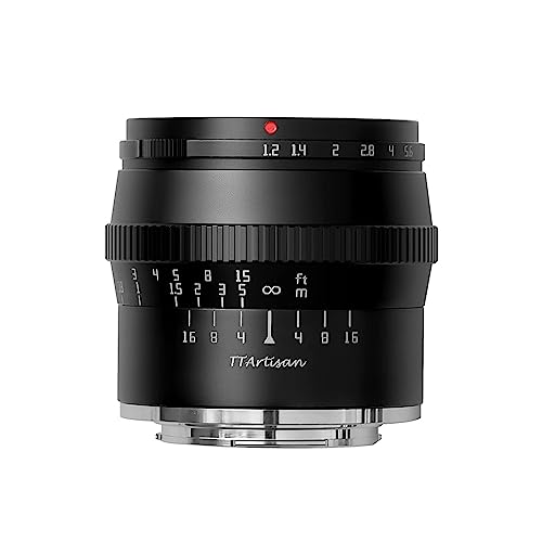 TTARTISAN 50mm F1.2 APS-C Kameraobjektiv Große Blende Manueller Fokus Festobjektiv Kompatibel mit Fuji X Mount Kamera