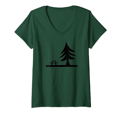 Picknickplatz T-Shirt mit V-Ausschnitt