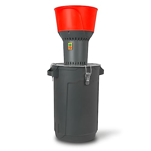 EBERTH Elektrische Getreidemühle mit 60L Eimer, 1300 Watt Elektromotor, 13L Einfülltrichter, 400 kg/h, Schrotmühle mit Edelstahlklinge, fünf Siebe inkl., Zerkleinerer für Getreide, Futterherstellung