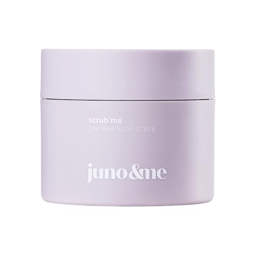 juno & me - 2in1 AHA Body Scrub: Körperpeeling mit Vulkangestein, Niacinamide & AHA - entfernt abgestorbene Hautschuppen - Körperpflege für tiefenwirksame Reinigung - vegane skincare - 160 ml