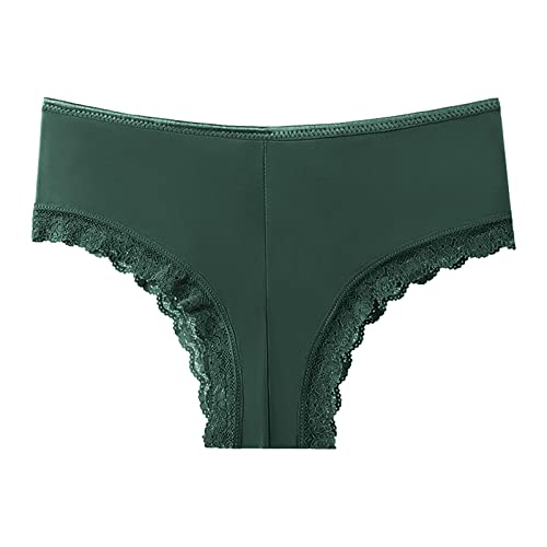 Benutzerdefinierte Hohe Taille Unterwäsche Tangas No Show Bikini Benutzerdefinierte Tangas Frauen Unterwäsche Höschen Baumwolle Tanga Winter Unterwäsche Herren (Green, XL)