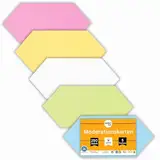 perfect line - 250 Moderationskarten, Rhombus-Form, Doppel-Pfeil, Pastell-Farben, Recycling-Karton 24 x 10,5 cm, Premium Qualität, Extra-Stark, Made in Germany, Blauer Engel zertifiziert