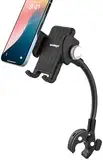 Kinderwagen Fahrrad Handyhalterung Schwanenhals, Rollstuhl Boot Laufband Handy Halterung [Ultra Stabile] Stange Rohr Lenker Klemme für iPhone 16 15 14 Pro Max, Galaxy S24, alle 4-7" Telefons