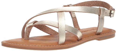 Amazon Essentials Damen Freizeitsandale mit Riemchen, Gold, 40 EU