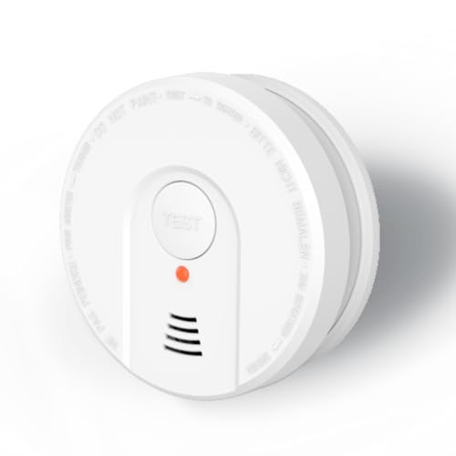 ZYTA 10 Jahres Rauchmelder für Zuhause - Feuermelder mit 5-Jahre ersetzbarer Batterie, Test-/Stille-Taste, LED-Indikator, batteriebetrieben (1-Pack)