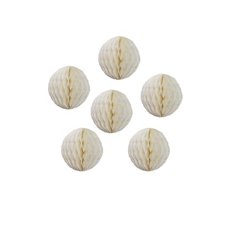 ZGjoy 6PCS Papier Wabenbälle Seidenpapier Blume Kugeln Wand Hintergrund Dekoration Party Pom Poms Blume Dekoration Hochzeit Geburtstag Krankenschwester Babyparty Lieferanten (8 Zoll, Creme)