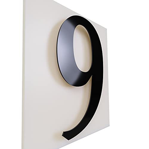 Ziffern für das Haus/Hausnummer 30cm Aluminium glänzend schwarz (9)