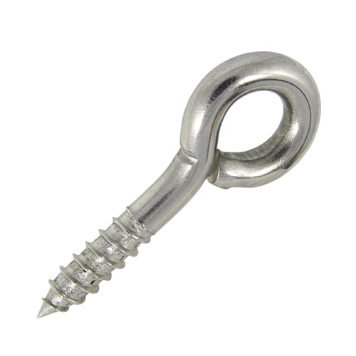 25 Stück Ösenschrauben mit Holzgewinde A2 5,2 x 64 mm - Ringschraube Augenschrauben Schraubösen Edelstahl A2 Ösenhaken Schraubhaken Augbolzen I DIOS24®
