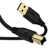 USB Druckerkabel 3M, USB A auf B Drucker Kabel, USB2.0 Typ B Kabel PC Printer Cable Scannerkabel für HP, Canon, Epson, Dell, Samsung, Pixma, Lexmark, Xerox, Brother