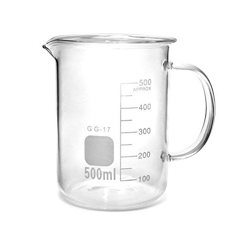 QWORK® Messbecher mit Griff, Borosilikatglas, 500 ml