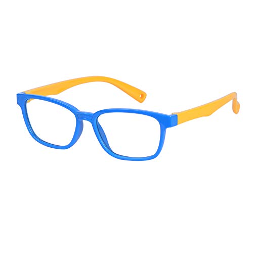 JoXiGo Kinder Brille Ohne Stärke Blaulichtfilter UV Blockieren TR90 Rahmen mit Einstellbare Brillenband + Brillenetui