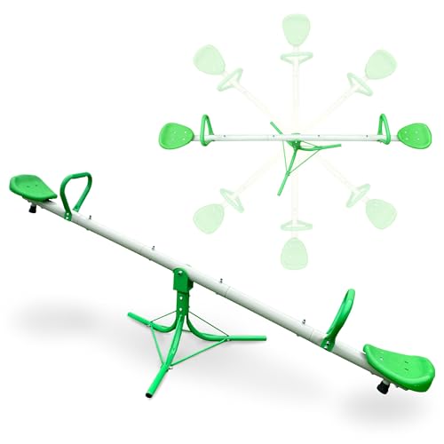HyperMotion Swing HYP11 Kinderschaukelwippe mit 360° Drehfunktion - Gartenschaukel für 2 Kinder, UV-beständiges Material, belastbar bis 90 kg, Maße: 182 x 67 x 77 cm