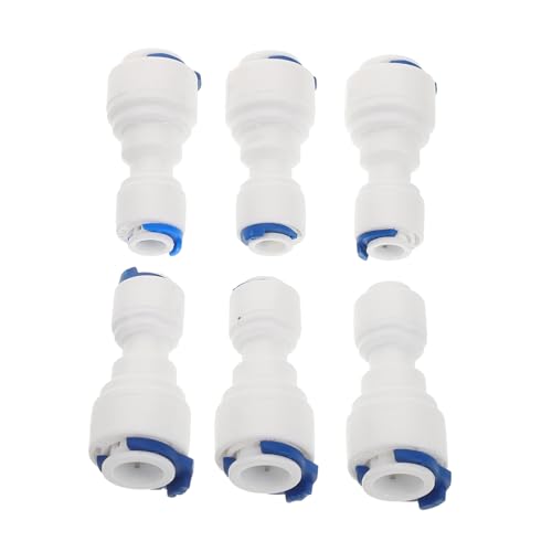 HEALEEP 6 Stück Push-to-connect-wasserrohrverschraubungen, 1/4 Zoll Bis 3/8 Zoll, Wiederverwendbare Schnellanschlussadapter Aus Kunststoff Für Industrie- Und Gartenwassersysteme