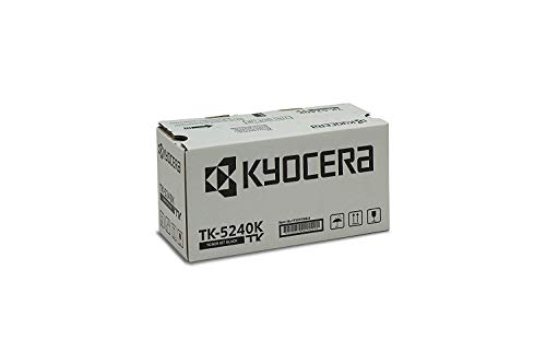 Kyocera TK-5240K Toner Drucker Schwarz, Original Tonerkartusche 1T02R70NL0. Drucker Toner kompatibel für ECOSYS M5526cdn, ECOSYS M5526cdw, ECOSYS P5026cdn, ECOSYS P5026cdw