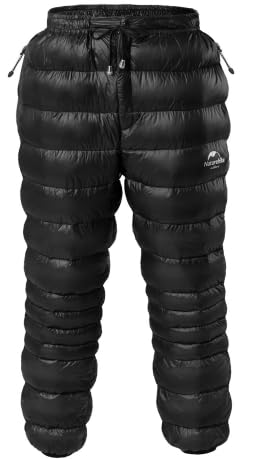 Naturehike Daunenhose Winter Ultraleichte Warme Enten Daunenhose mit Seitentaschen Herren Damen wasserdichte Winddichte Schneehose Outdoor Camping Bergsteigen Skifahren