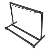 Ejoyous Gitarrenstaender Mehrfach 5 Fach, Multi-Gitarrenständer Metallgitarren Display Stand Rack Organizer Gitarrenstativ Gitarre Halterung mit Gummikontakte für Gitarrenläden(5)