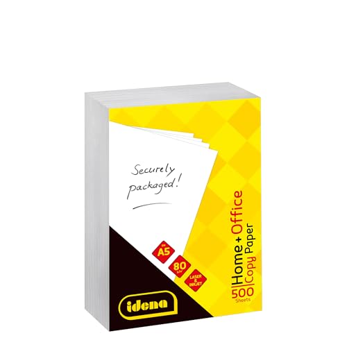 Idena 10547 - Kopierpapier A5, 500 Blatt, weiß, Papierqualität 80g/m², für den täglichen Gebrauch, zum Drucken, Kopieren und Faxen, geeignet für Laser & Inkjet