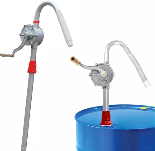 Dixhills Hand-Diesel-Transferpumpe, Aluminium-Trommel-Dreh-Handpumpe, Kurbelöl-Trommelpumpen für Diesel, Kerosin, Hydraulikflüssigkeit, Handtrommelpumpe