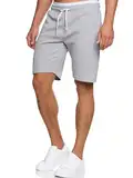 Indicode Herren Aldrich Sweatshorts mit Kordelzug | Herrenshorts Sportshorts für Männer Lt Grey Mix L