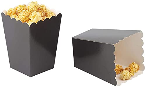 ZOOYOO 24 Stück Popcorn Tüten Klein Schwarz - 5.5 * 7.5 * 10.5cm - für Party Geburtstag Hochzeit Geschenk