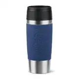 Emsa N20203 Travel Mug Classic Isolierbecher 0,36 Liter | neuer Komfort-Schraubverschluss | Edelstahl | 4h heiß und 8h kalt | 100% dicht | spülmaschinenfest | 360°-Trinköffnung | Dunkelblau