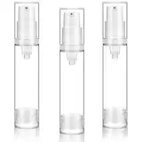 3 Stück Pumpflasche Klein Leer,Reise Spenderflasche,Pumpflasche Klein 10ml,Airless Pumpspender Leer,Vakuum Kosmetikbehälter,Reiseflaschen zum Befüllen,Kunststoff Sprühflasche Klein,für Flüssigkeit