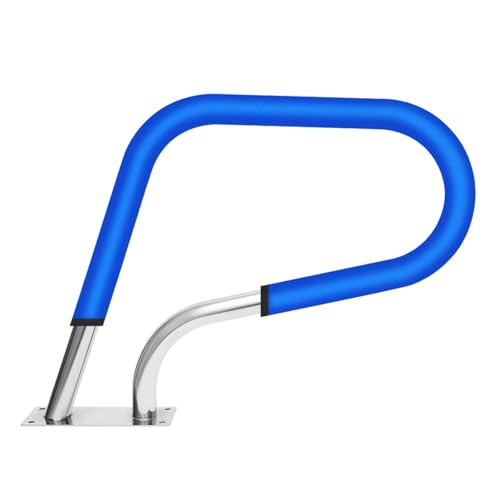 Pool Rail Pool Geländer 304 Edelstahl Silber Rustproof Pool Handlauf Humanized Schwimmbad Handlauf mit Blauen Griff Abdeckung 264.55 LBS Tragfähigkeit