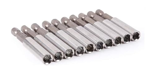 Fixinus 10 Stück Magnetische Bohrer Verlängerung, Schnellwechsel Bithalter 1/4" für Elektrische Bohrmaschine Schlagschrauber Schraubendreher, 60 mm