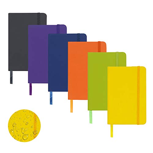 Chostky 6 Packs Hardcover Notizbücher, Journal Notizbuch Farben Klassisches liniertes Notizbuch Hardback A6 PU Leder Taschenkalender mit 160 Seiten für Schule Büro