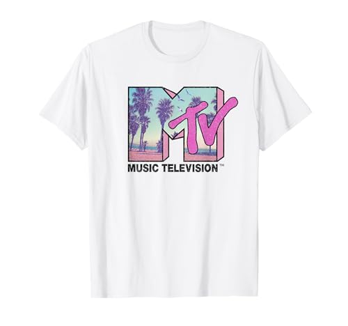 MTV Beach and Palm Tree Logo T-Shirt