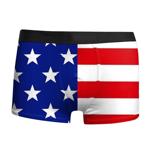 WKAYsIV Amerika Boxershorts atmungsaktiv, trendneu, digital, D-gedruckte Unterwäsche Herren Unterwäsche Maximum Warm(Dunkelblau,3XL)