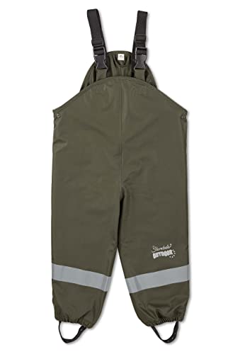 Sterntaler Kleinkind Jungen Regenhose Kinder Träger Regenträgerhose - Regenhose Kind - Wasserdicht Druckknopf und verschweißte Nähte - dunkelgrün, 110