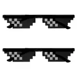 2 Paare Pixel Sonnenbrille, Unisex Mosaik Coole Brille Lustige Party Kunststoff Brille für Männer Frauen Part Dekoration Foto Requisiten Weihnachten Halloween Geburtstagsfeiern Bühnenauftritte