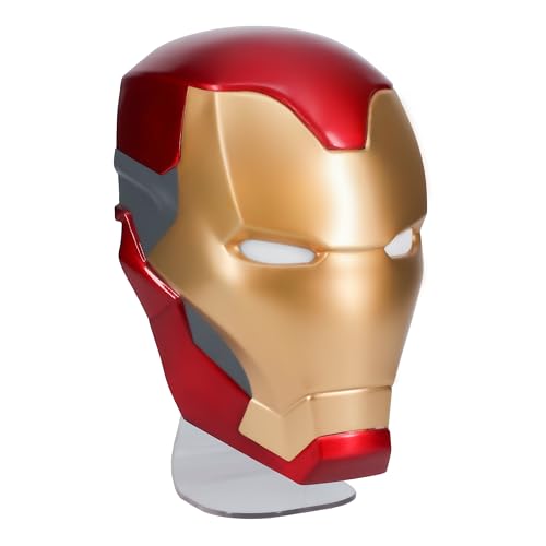 Iron Man offiziell lizenziertes Helmlicht, ein Sammlerstück für Marvel-Fans, Avengers Schlafzimmer-Akzent-Nachtlicht für Wand oder Schreibtisch, Superhelden-Dekorlampe für Erwachsene und Kinder