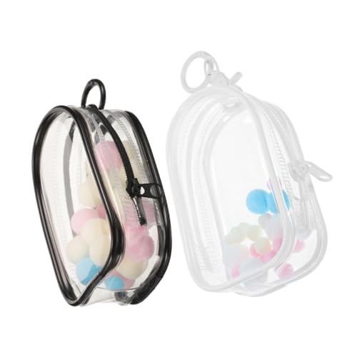 CIYODO 2Stücke Aufbewahrungstaschen mit Schlüsselanhänger Transparente Displays für Mini Figuren Puppen und Plüschtiere Vielseitige Aufbewahrungslösung für Sammlerstücke