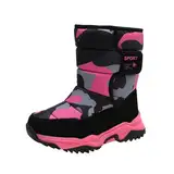 Winterstiefel Kinder Gefüttert, Winterstiefel Mädchen Jungen Verdickt Warm Schneestiefel Bequeme Rutschfeste Winterboots Thermostiefel Kinder Outdoor Winterschuhe Kinderschuhe