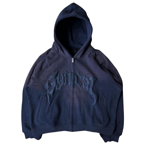 Hoodie Herren Reißverschluss Sweatjacke Kapuzenjacke Gothic Grafikdruck Cargo Kordelzug Hoodie Y2K Kapuzenpullover Hip Hop Streetwear Urban Pullover Jacke Kapuzenjacke Kapuzenpulli Pulli