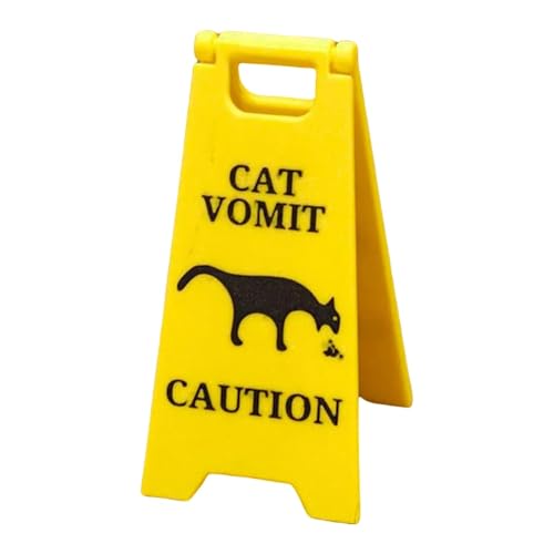 Cat Vomit Sign, Dog Vomit Sign, Funny Cat/Dog Warning Sign, Cat Vomit Caution Sign, Cat Vomiting Sign, Novelty Warning Sign Decoration for Cat Dog Lovers(cat)