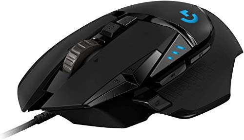 Logitech G502 HERO High-Performance Gaming-Maus mit HERO 25K DPI optischem Sensor, RGB-Beleuchtung, Gewichtstuning, 11 programmierbare Tasten, anpassbare Spielprofile, PC/Mac - Schwarz